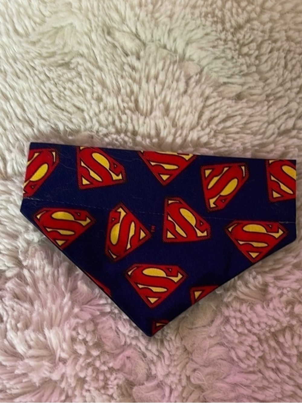 DC Comics Supergirl/Superman Logo Pet Bandana in Blue with Red and Yellow Shield